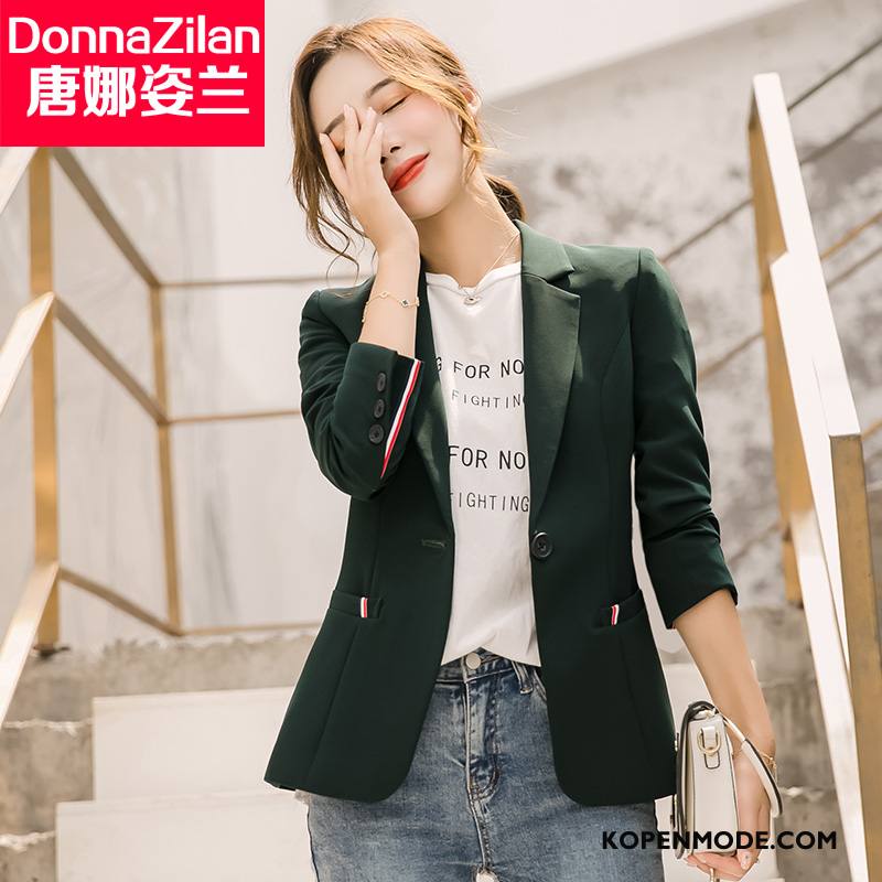 Blazer Dames Pak Casual Jasje Nieuw Voorjaar Slim Fit Rood Wit