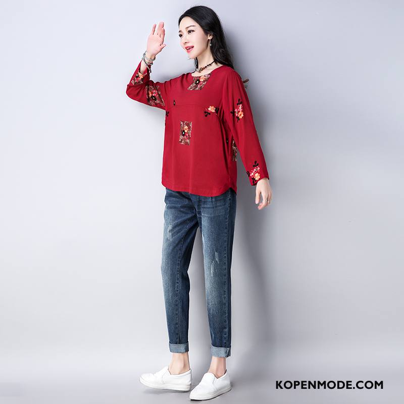 Blouses Dames Persoonlijk Stad Chiffon Dunne Voorjaar Comfortabele Rood