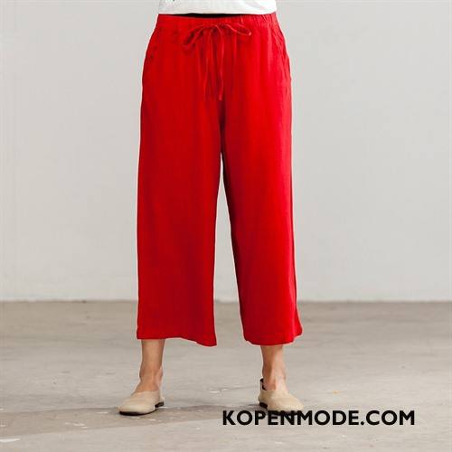 Broeken Dames Eenvoudige Casual Slim Fit Persoonlijk Comfortabele 2018 Effen Kleur Rood