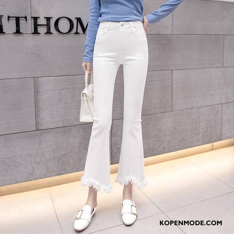 Broeken Dames Hoge Taille Voorjaar 2018 Eenvoudige Slim Fit Comfortabele Wit