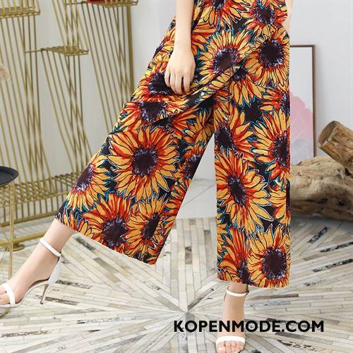 Broeken Dames Losse Stad Abstract Eenvoudige Comfortabele Casual Geel