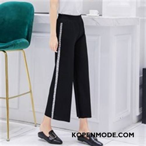 Broeken Dames Slim Fit Comfortabele Voorjaar Trend Eenvoudige Mode Zwart