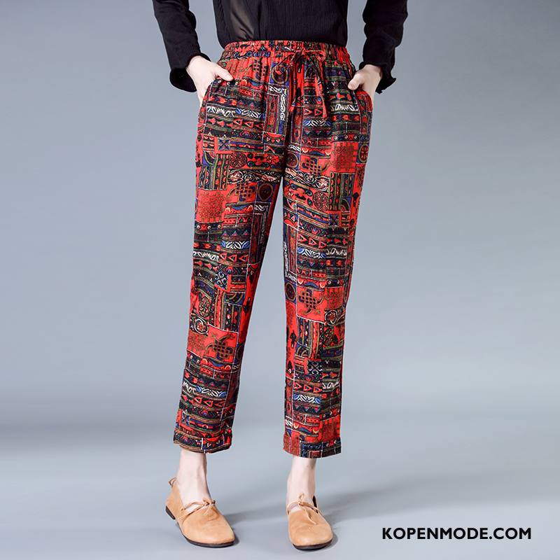 Broeken Dames Trend 2018 Mid Taille Mode Herfst Zak Rood
