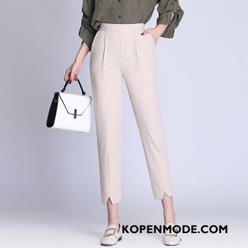 Broeken Dames Trend Slim Fit Zak Straat Dunne Voorjaar Effen Kleur Wit Beige