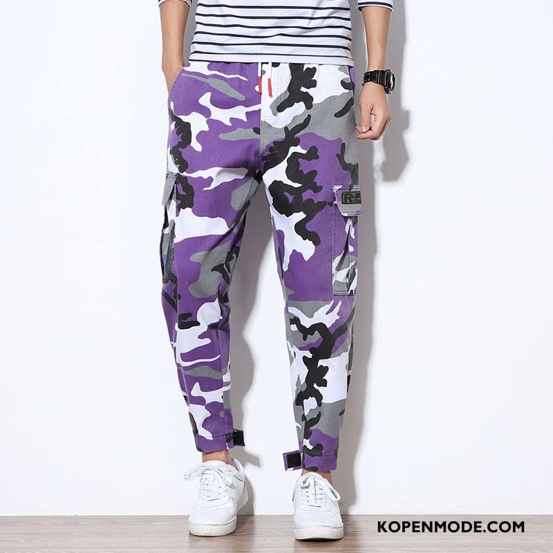 Broeken Heren Casual Broek Grote Maten Kunst Mini Mannen Purper