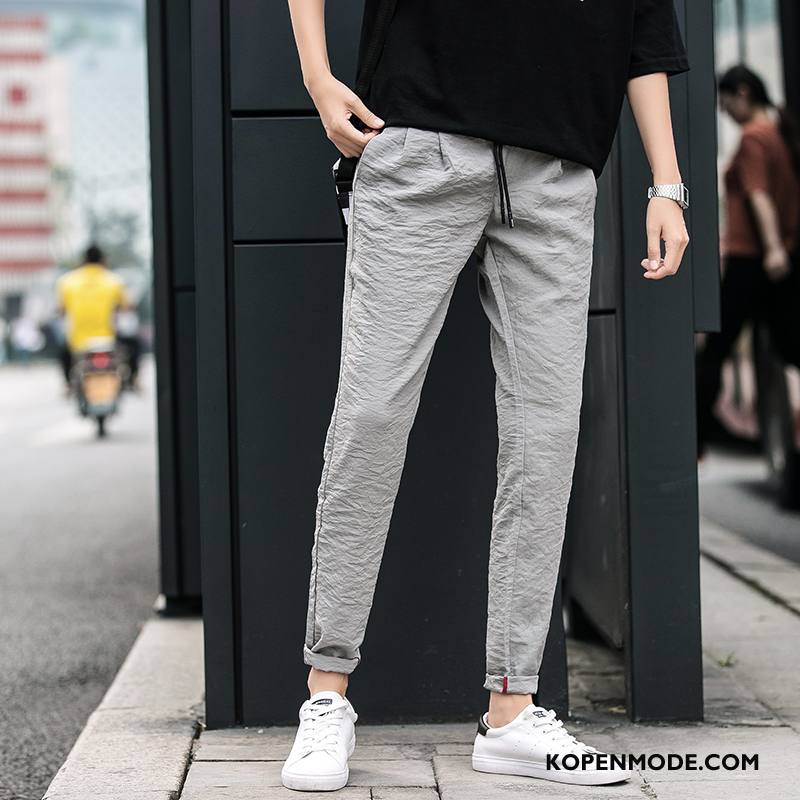 Broeken Heren Ijszijde Mannen Casual Broek Zeepbel Slim Fit Grijs Licht