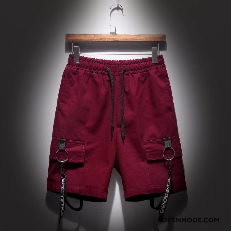 Broeken Heren Korte Broek Groen Trend Rood