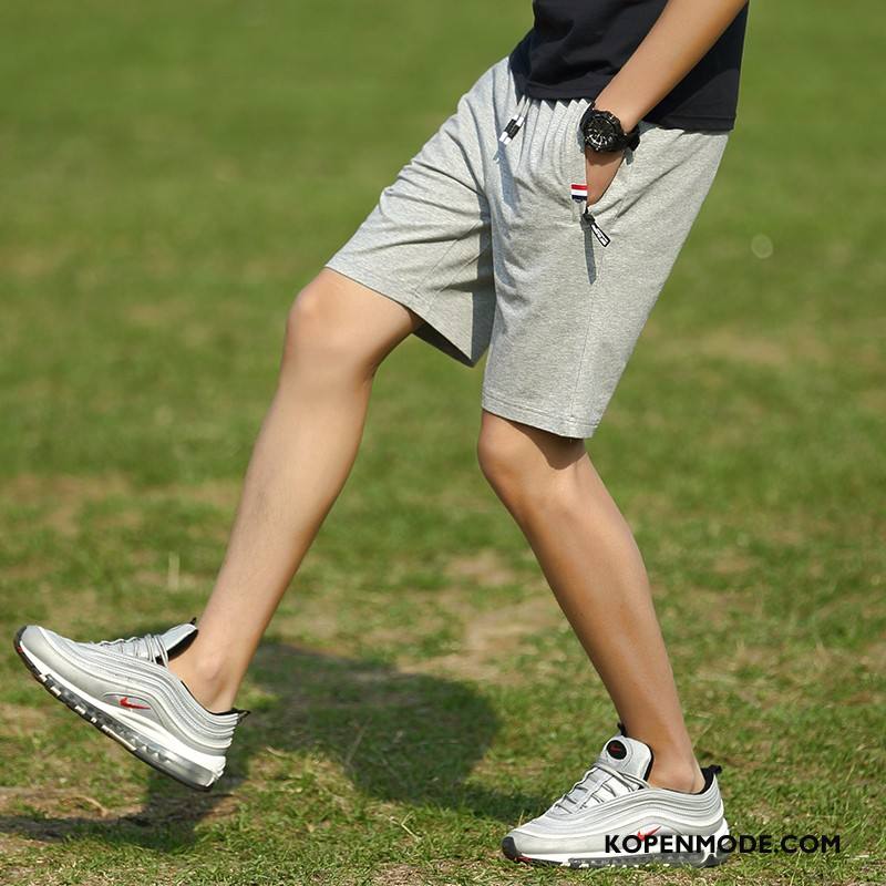 Broeken Heren Korte Broek Mannen Losse Casual Zomer Trend Zandkleur Grijs Licht