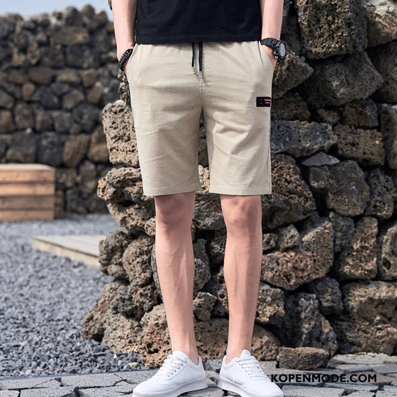 Broeken Heren Korte Broek Zomer Casual Broek Strand Mannen Zandkleur Rood