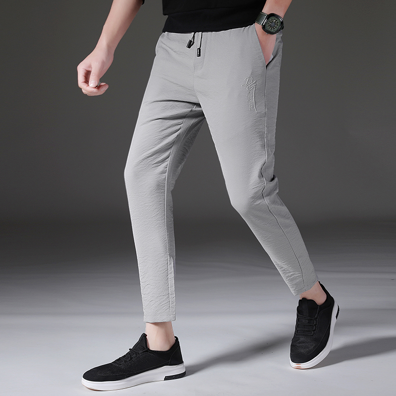 Broeken Heren Lange Nieuw Mannen Trend Jeugd Casual Broek Grijs Donker