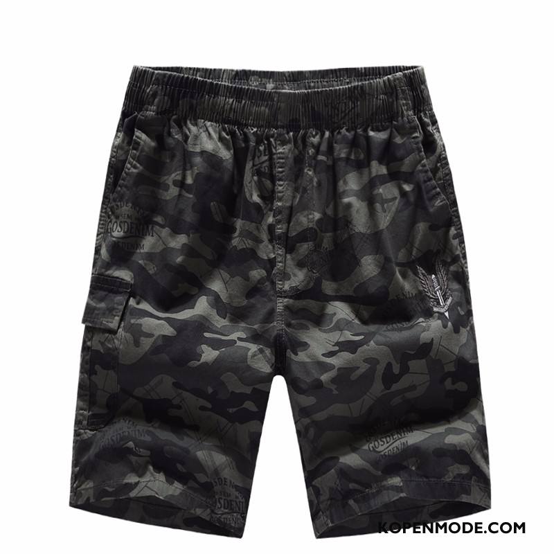 Broeken Heren Losse Zomer Sport Rechtdoor Mannen Korte Broek Camouflage Zwart