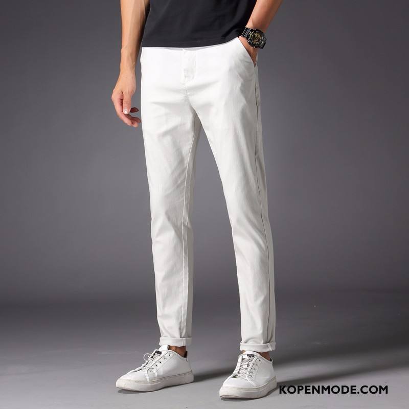 Broeken Heren Mannen Slim Fit Zomer Dunne Casual Broek Mini Grijs