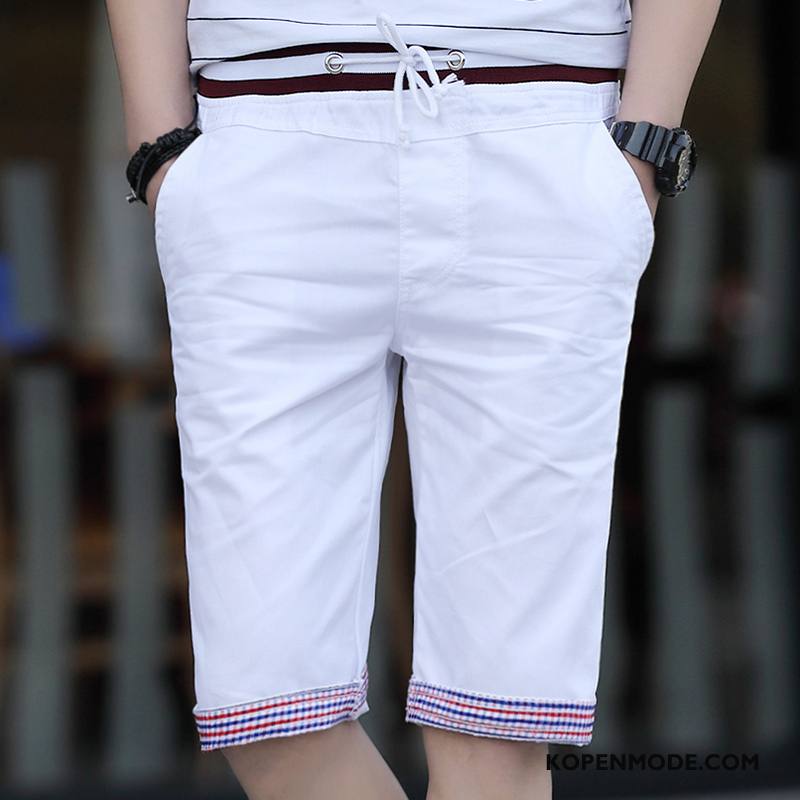 Broeken Heren Mannen Zomer Trend Casual Broek Losse Korte Broek Lichtblauw Zandkleur