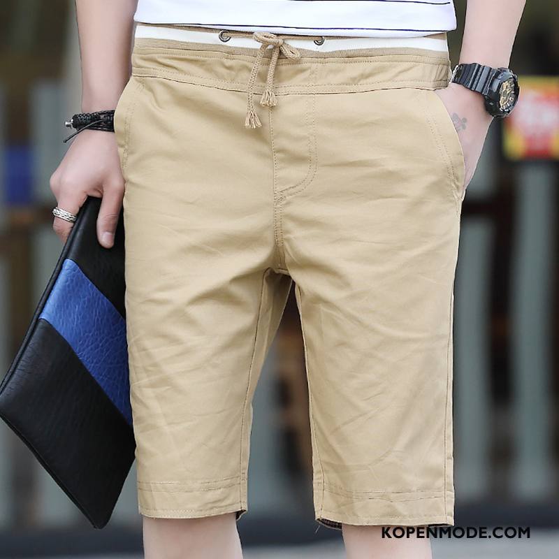 Broeken Heren Mannen Zomer Trend Casual Broek Losse Korte Broek Lichtblauw Zandkleur