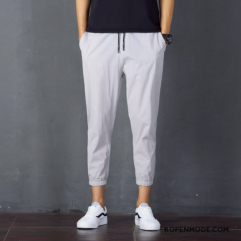 Broeken Heren Potlood Broek Dunne Casual Broek Mannen Joggingbroek Voorjaar Wit