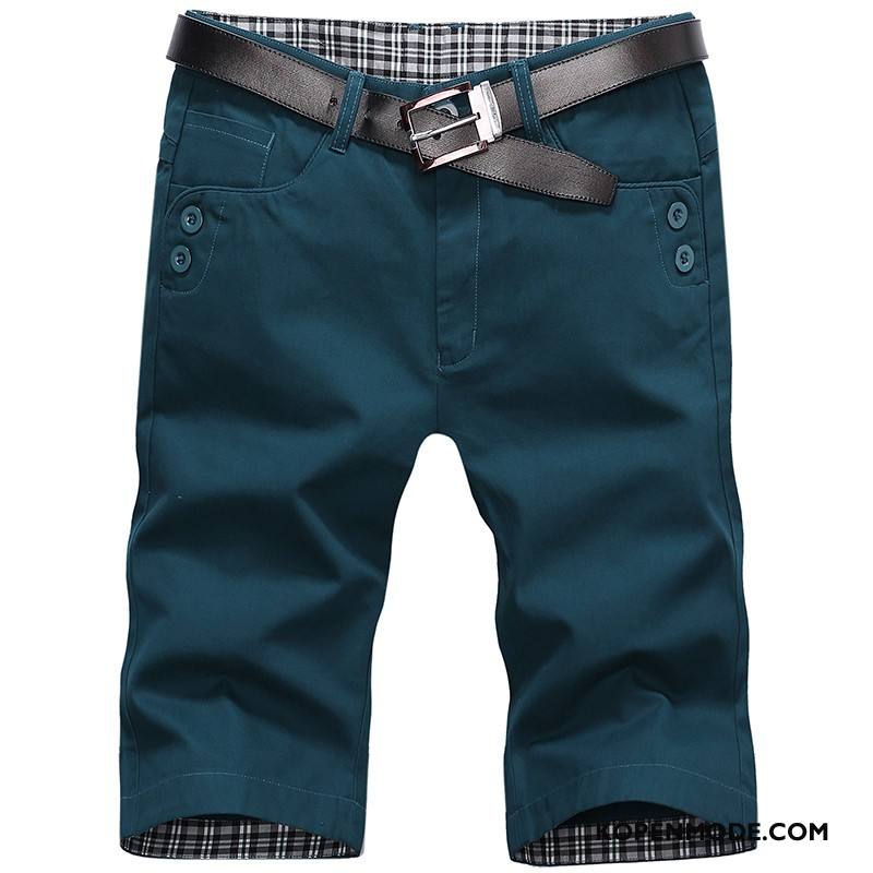 Broeken Heren Slim Fit Mannen Trend Dun Zomer Korte Broek Donkergroen