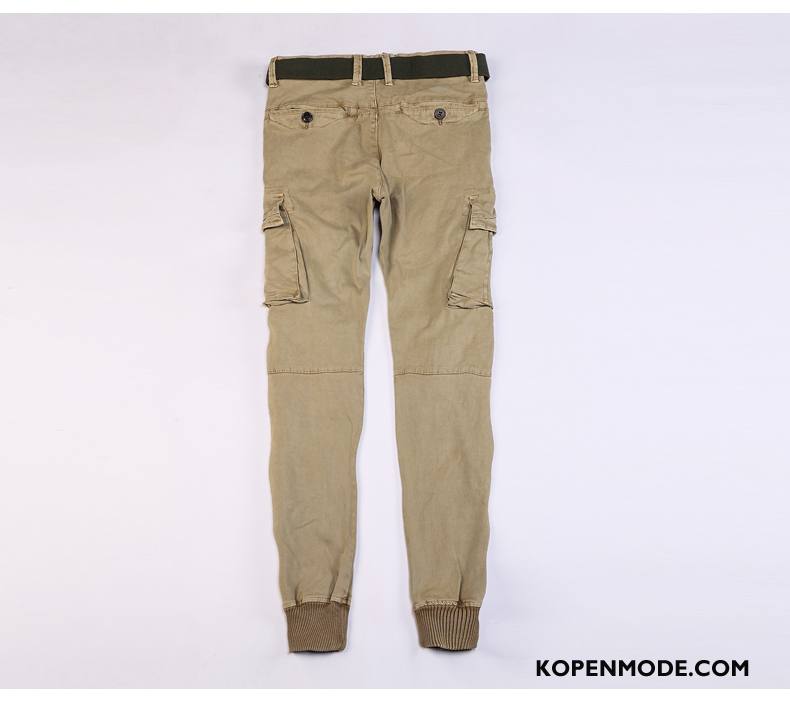 Broeken Heren Slim Fit Meer Zakken Dunne Outdoor Katoen Zomer Blauw