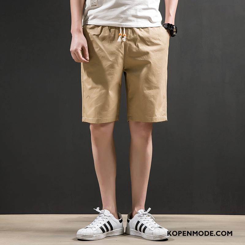 Broeken Heren Trend Groot Casual Broek 2018 Mannen Korte Broek Zandkleur Wit