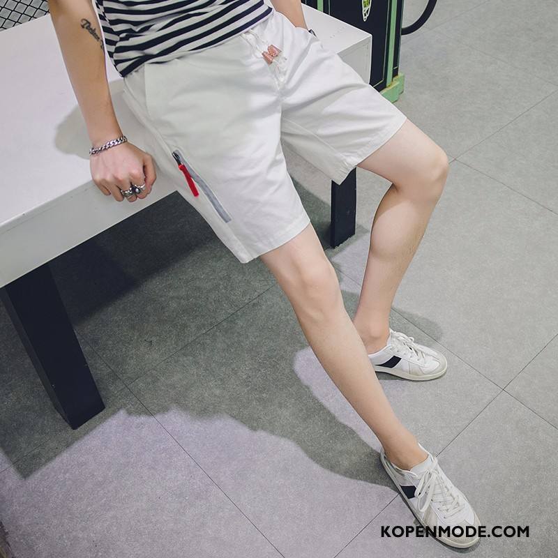 Broeken Heren Zomer Korte Broek Sport Groot Casual Trend Donkerblauwe Zandkleur