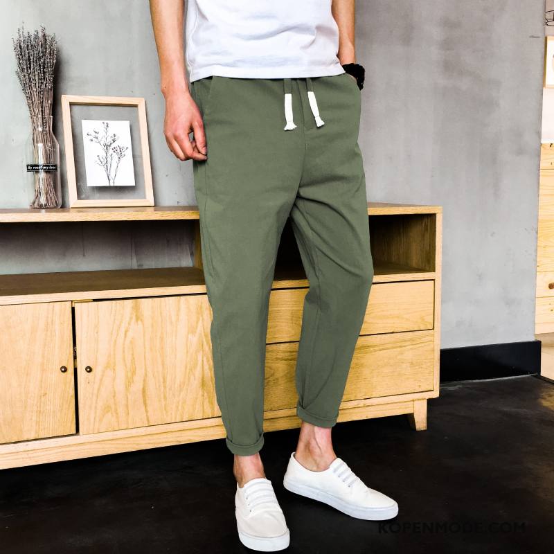 Broeken Heren Zomer Losse Trend Slim Fit Mini Casual Broek Grijs Licht