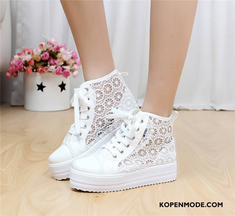 Casual Schoenen Dames Kleur Sport Trend Zoet Canvas Platform Roze