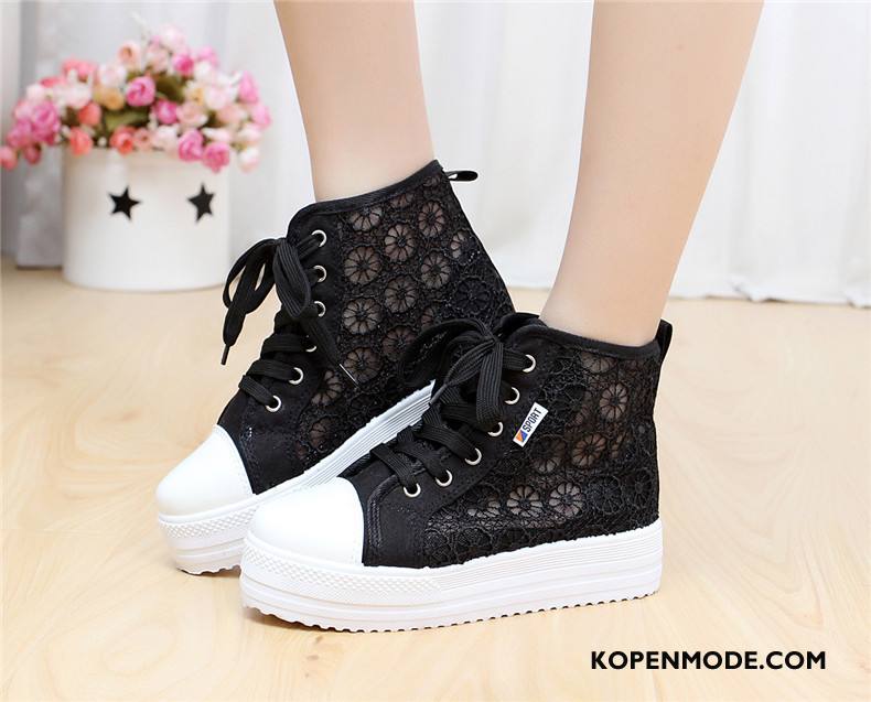 Casual Schoenen Dames Kleur Sport Trend Zoet Canvas Platform Roze