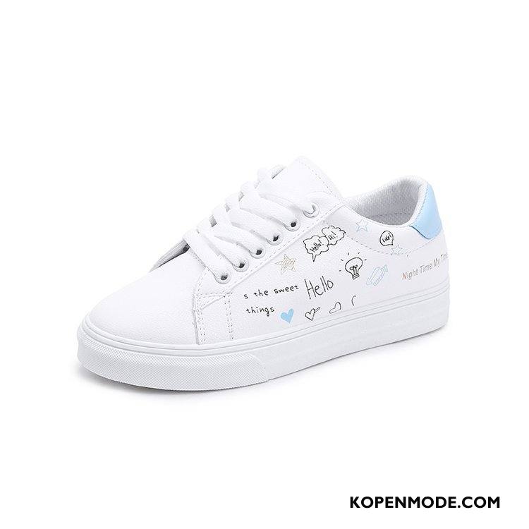 Casual Schoenen Dames Skateboard Schoenen Voorjaar 2018 Alle Wedstrijden Vrouwen Student Blauw Wit