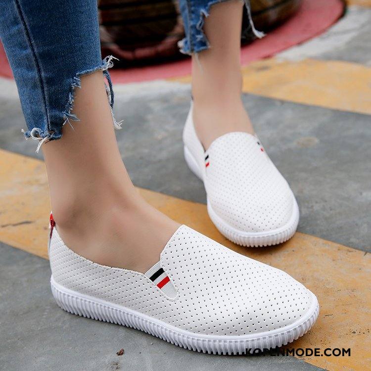 Casual Schoenen Dames Slip On Plat Zomer Kant Vrouw Sport Wit Zwart