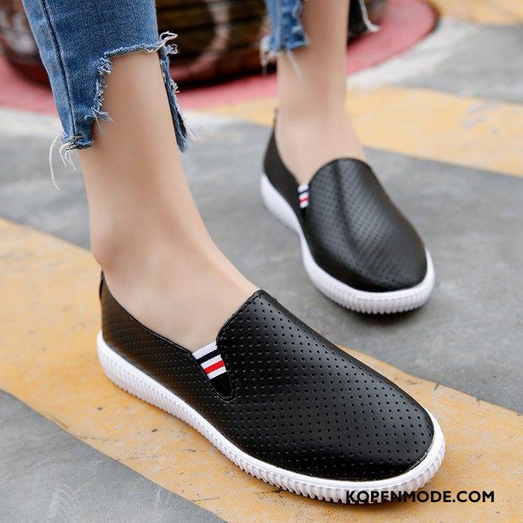 Casual Schoenen Dames Slip On Plat Zomer Kant Vrouw Sport Wit Zwart