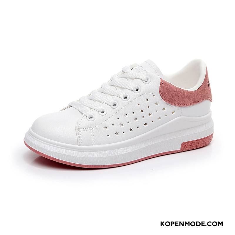 Casual Schoenen Dames Sport Vrouwen Plateauzool Ademende Verhogende Skateboard Schoenen Wit Zwart