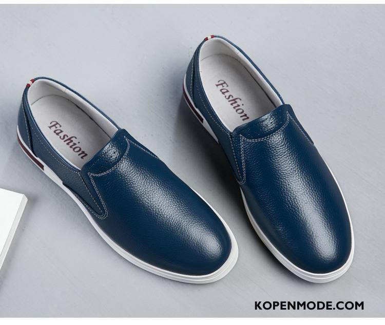 Casual Schoenen Heren Echt Leer Skateboard Schoenen Mode Loafers Mannen Trend Wit Zwart