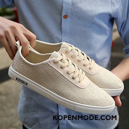 Casual Schoenen Heren Mannen Textiel Hete Verkoop Comfortabele Skateboard Schoenen 2018 Wit Beige