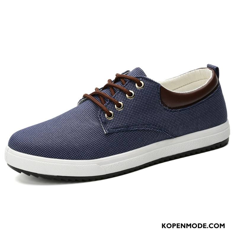 Casual Schoenen Heren Student Mannen Zomer Herfst Canvas Skateboard Schoenen Blauw