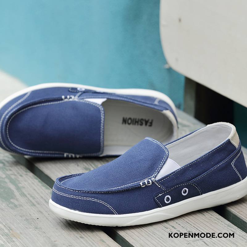 Casual Schoenen Heren Textiel Slip On Grote Maten Canvas Laag Mannen Grijs