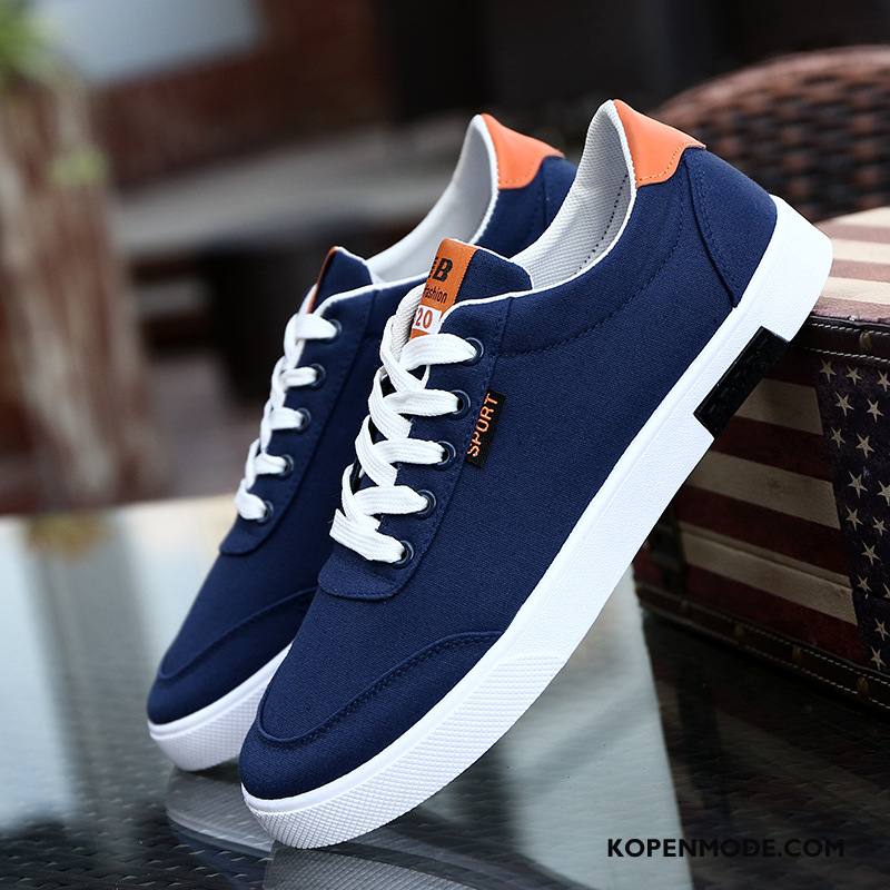 Casual Schoenen Heren Trend Instituut Canvas Student Sport Ademende Wit Zwart