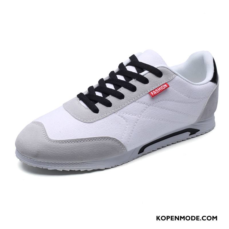 Casual Schoenen Heren Zomer Mode Canvas Mannen Trend Kant Wit