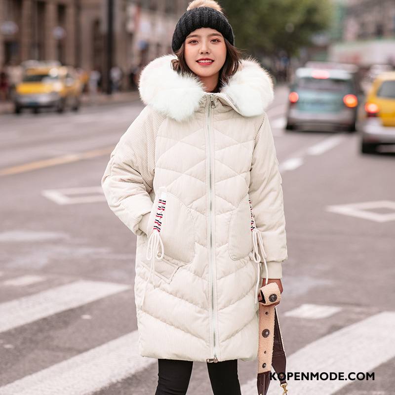 Donsjassen Dames Warme Mode Casual Winter Stad Donsjack Effen Kleur Roze