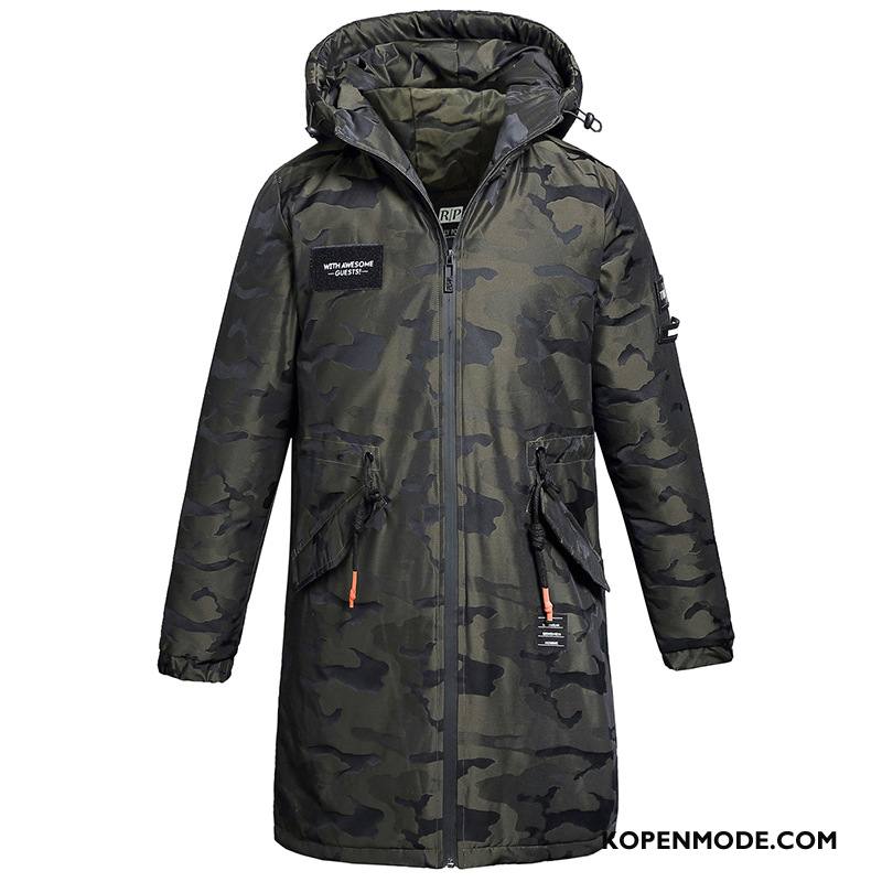 Donsjassen Heren Mannen Winter Lang Eendendons Donsjack 2018 Camouflage Wit