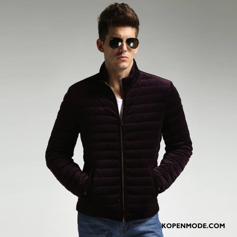 Donsjassen Heren Winter Lichte En Dun Slim Fit Nieuw Mannen Donsjack Effen Kleur Purper Rood