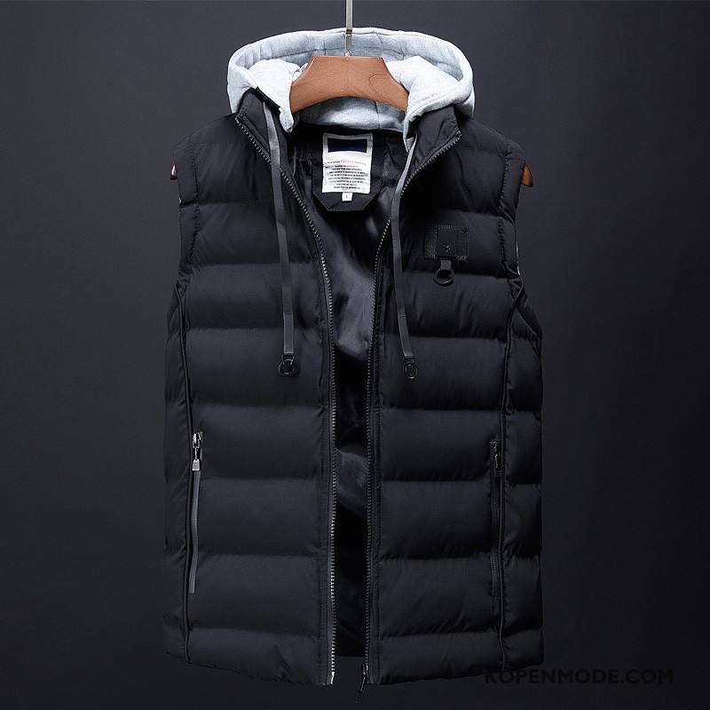 Gilet Heren Dikke Casual Herfst Winter Trend Mooi Grijs