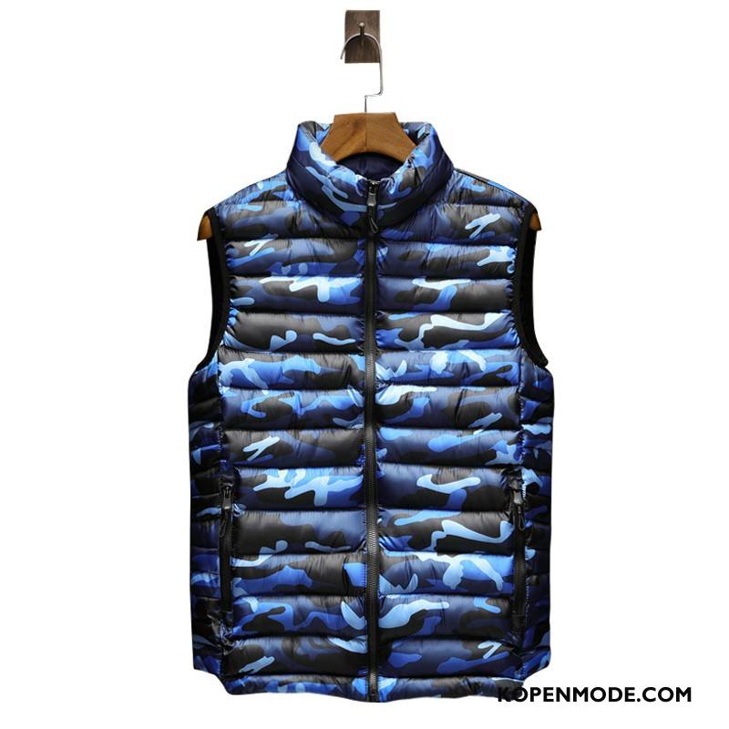 Gilet Heren Mannen Casual Camouflage Rood