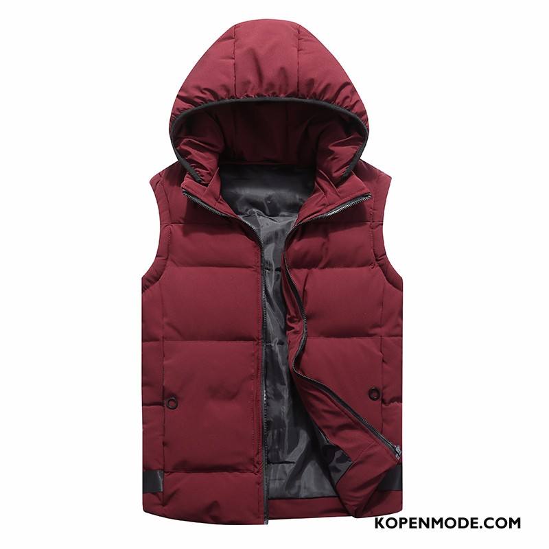 Gilet Heren Onderhemd Herfst Casual Hoodie Winter Verwijderbaar Zwart