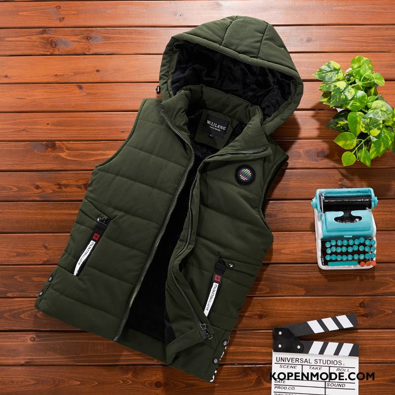 Gilet Heren Trend Winter Herfst Mannen 2018 Warme Legergroene