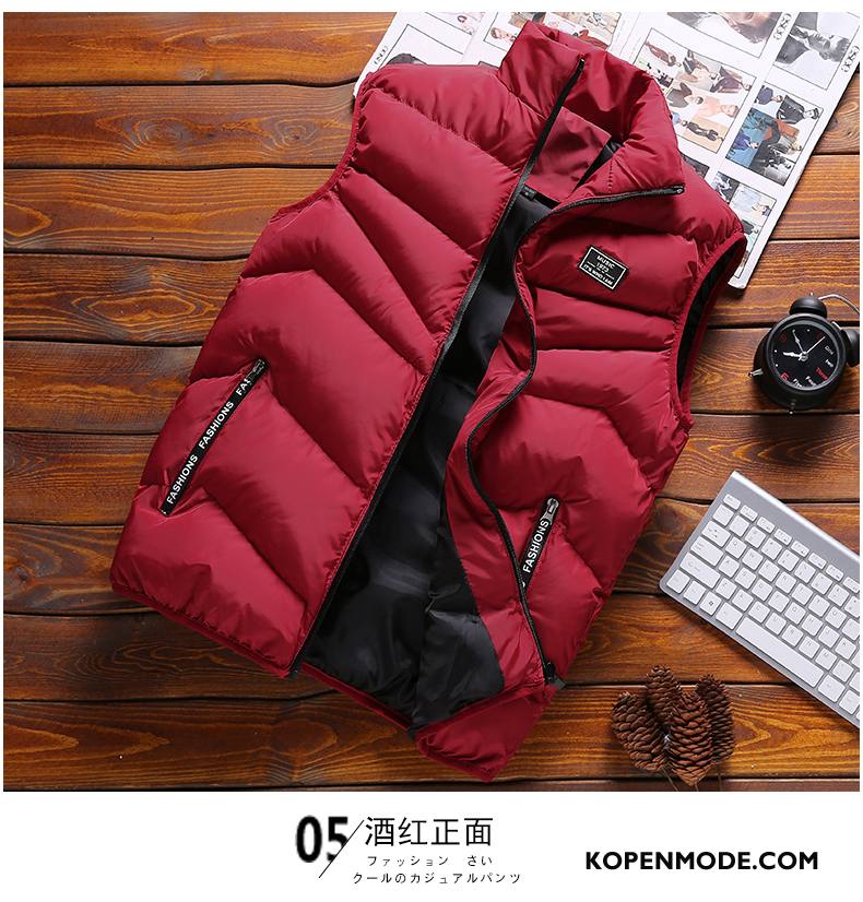 Gilet Heren Warme Jas Trend Mooi Slim Fit Onderhemd Geel