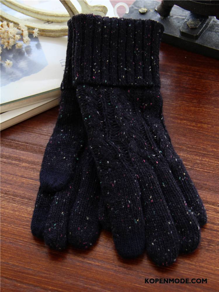 Handschoenen Dames Blijf Warm Nieuw Breien Verdikken Winter Verlengen Grijs
