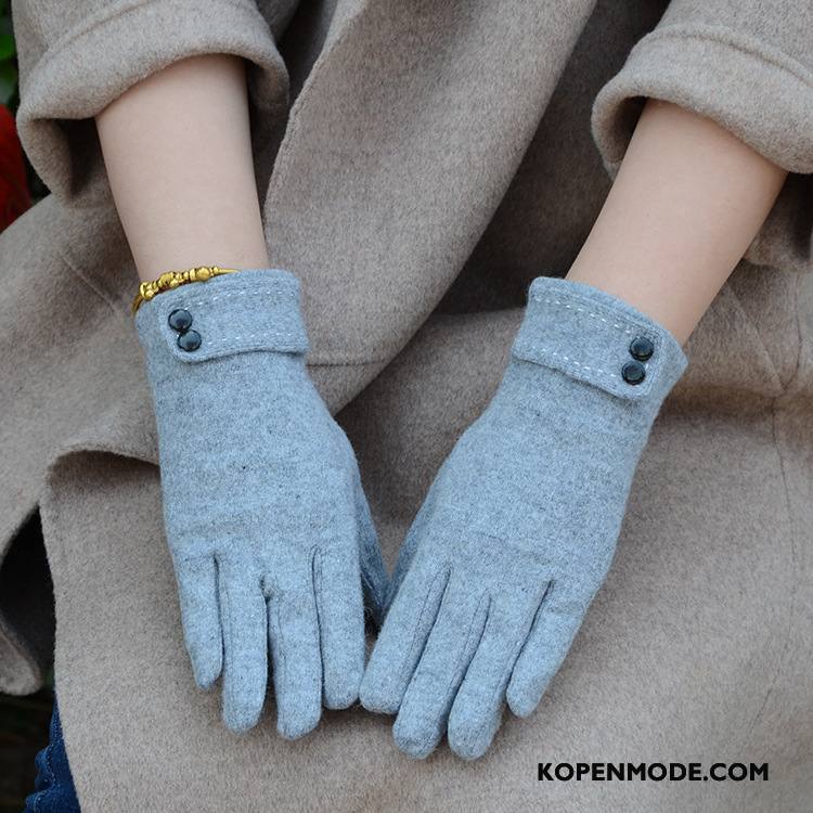Handschoenen Dames Blijf Warm Touchscreen Pluche Winter Verdikken Nieuw Groen
