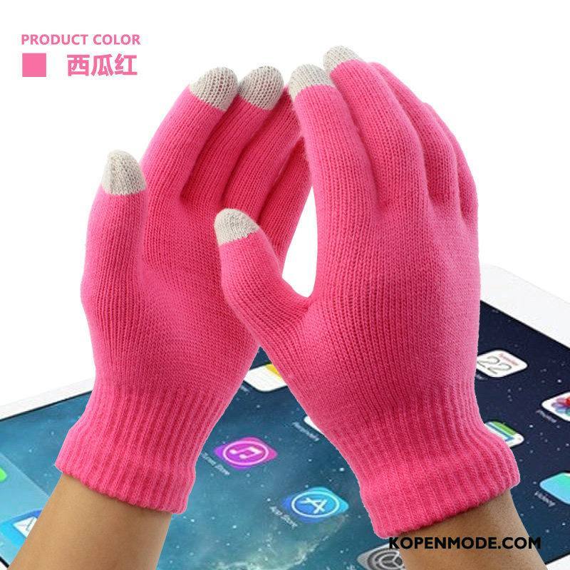 Handschoenen Dames Blijf Warm Touchscreen Vrouwen Fluweel Wollen Winter Roze