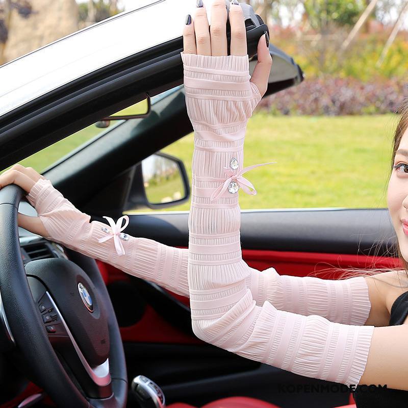 Handschoenen Dames Zonnebrandcrème Autorijden Vrouwen Zomer Dun Mouw Roze