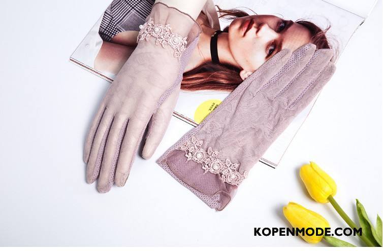 Handschoenen Dames Zonnebrandcrème Dun Zomer Korte Autorijden Vrouwen Grijs