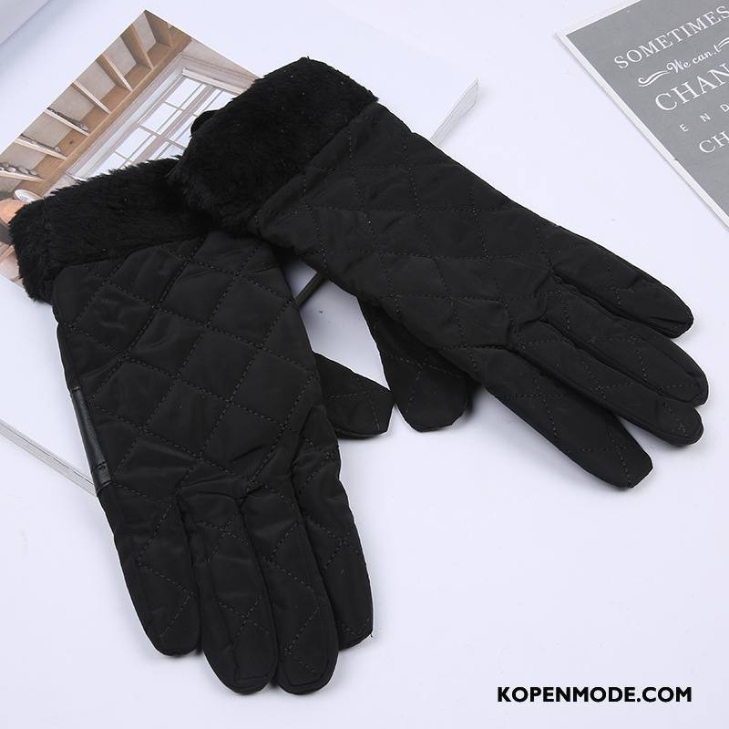 Handschoenen Heren Outdoor Groot Fijne Blijf Warm Touchscreen Geruit Bruine